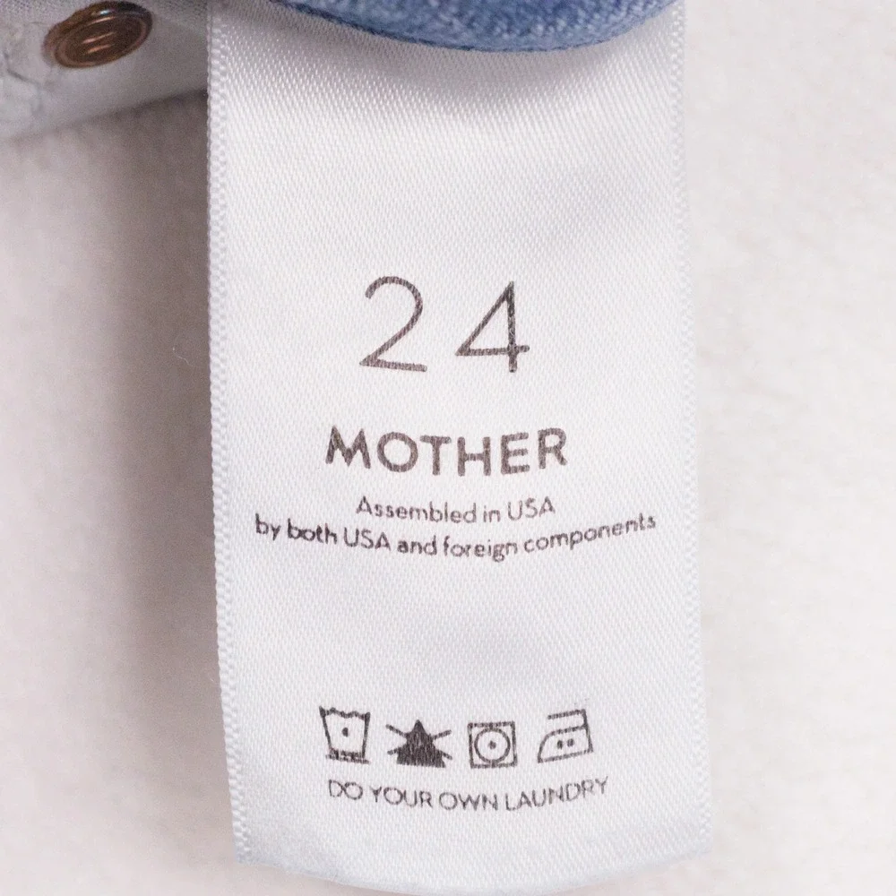 MOTHER The Looker Crop Swimming Pool Sunday Denim Jeans Blue Sz 24 - Picture 10 of 11